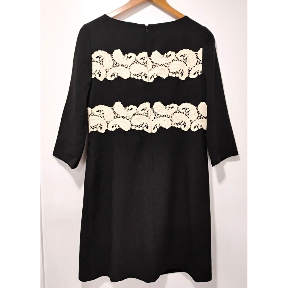 Maggy London Ivory Crochet Lace Black Dress Size 10